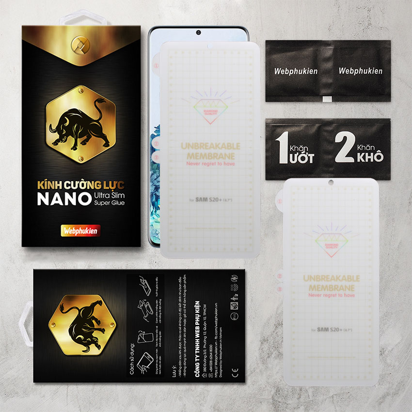 Miếng dán dẻo PPF cho Samsung Galaxy S20 Plus Full màn hình Webphukien - Mặt trước