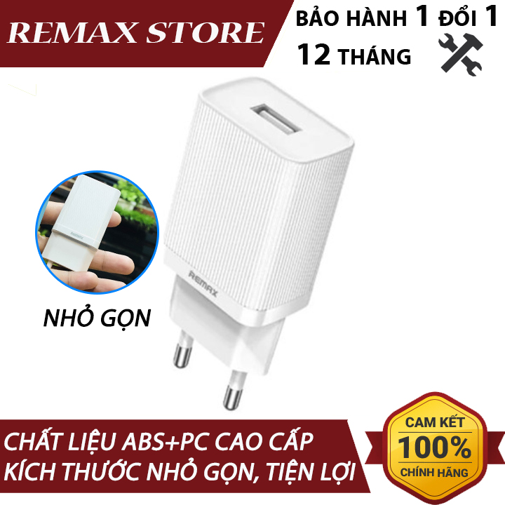 Cốc sạc remax rp-u42 1 cổng usb max 2.1a