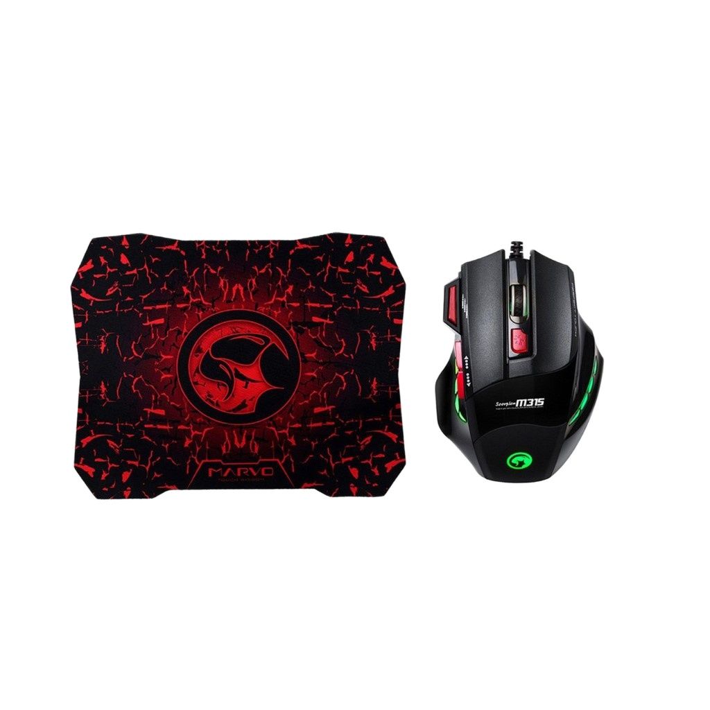 Chuột mouse & mouse pad marvo m315+g1 gaming