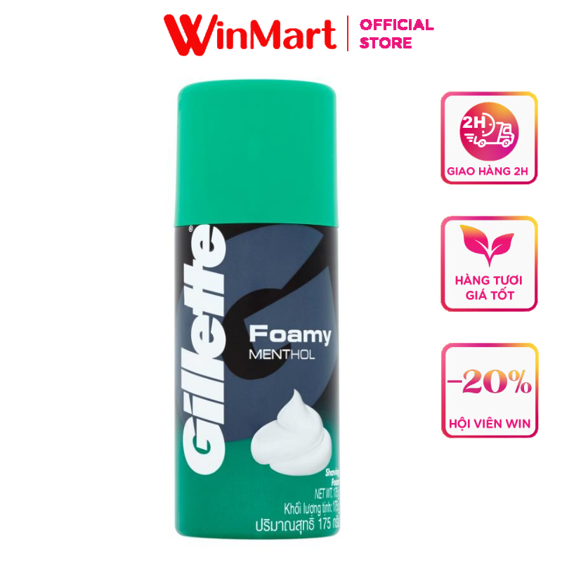 [Siêu thị WinMart] - Bọt cạo râu Gillette Foamy Methol 175g