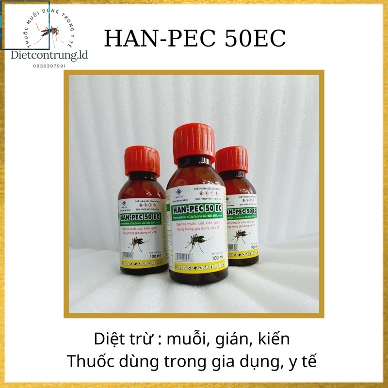 Chế phẩm diệt muỗi han - pec 50ec chai 100ml - công ty hanvet .