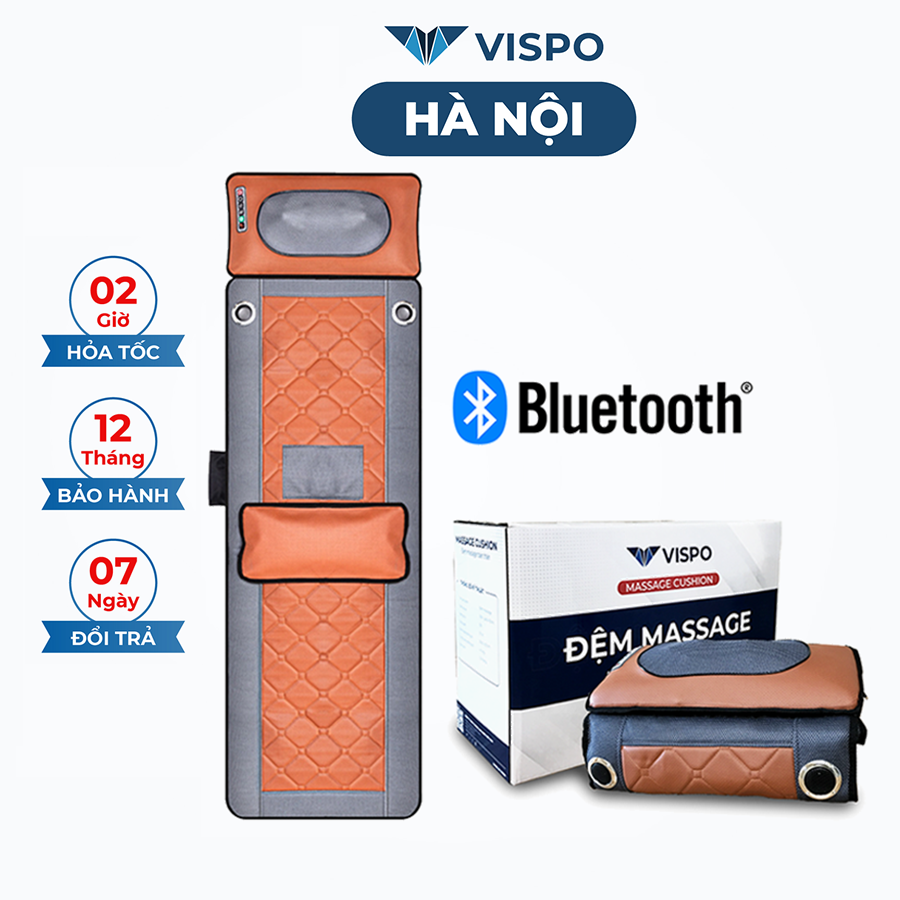 Đệm massage VISPO -  nệm massage toàn thân hồng ngoại kèm gối mát xa cổ vai gáy, túi khí nâng đỡ cột sống, giúp lưu thông khí huyết  giải tỏa căng thẳng giảm đau nhức toàn cơ thể