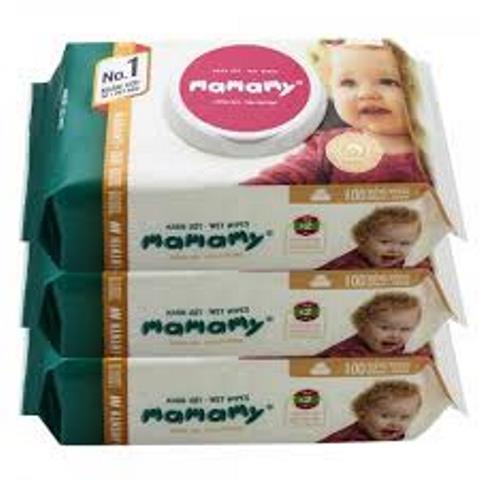 Combo 3 Hộp Khăn ướt Mamamy không mùi 80 tờ