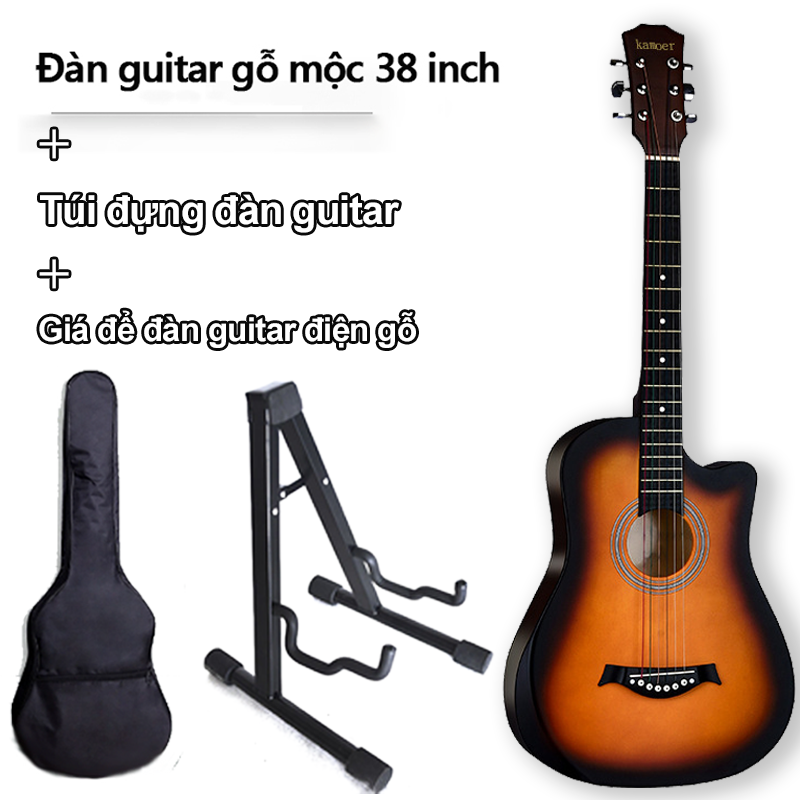 Đàn guitar cho người mới tập đàn guitar 38 inch tập luyện đàn ghi ta,Khẩu âm thanh tự nhiên và chân thật, có độ bền cao, dễ dàng sử dụng cho - 4