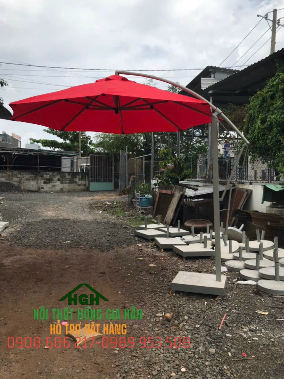Dù che mưa nắng sân vườn tp.hcm hồng gia hân d1104