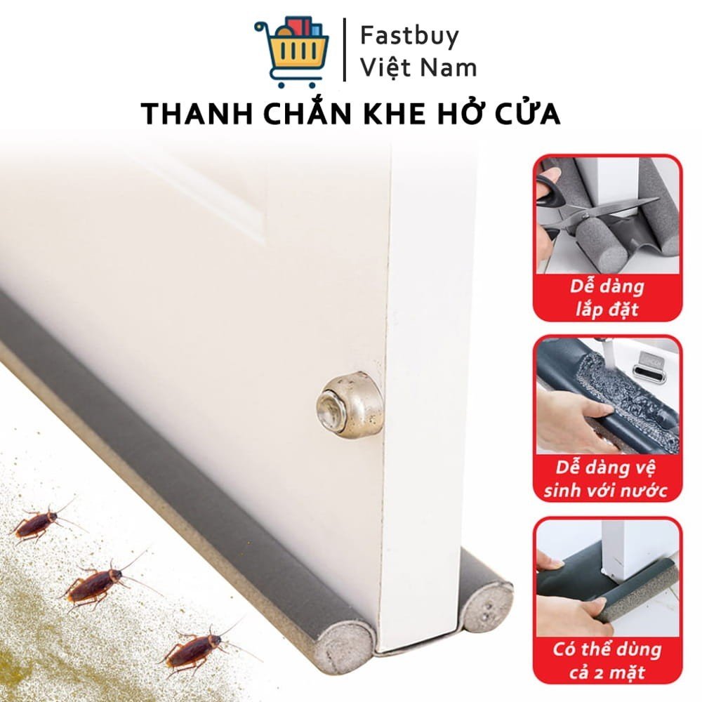 Thanh Chắn Khe Hở Cửa (Ron Chân Cửa) Chống Thoát Hơi Máy Lạnh, Máy Điều Hòa - Miếng Chặn Khe Cửa Chống Côn Trùng, Bụi Bẩn, Tránh Kẹt Chân Bé