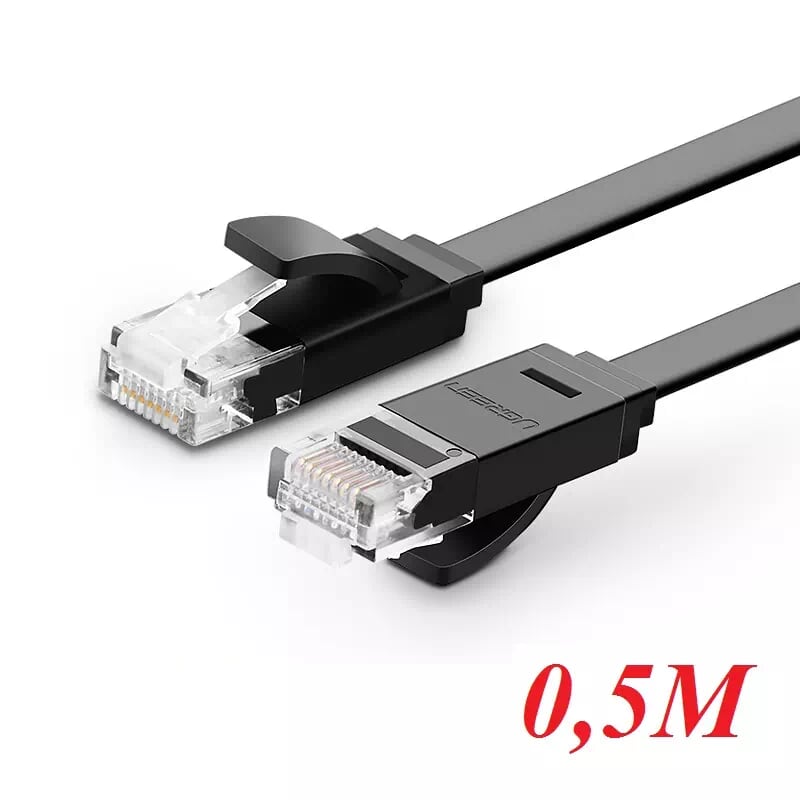 Ugreen 50172 0.5m màu đen cáp mạng lan cat6 dây dẹt nw102