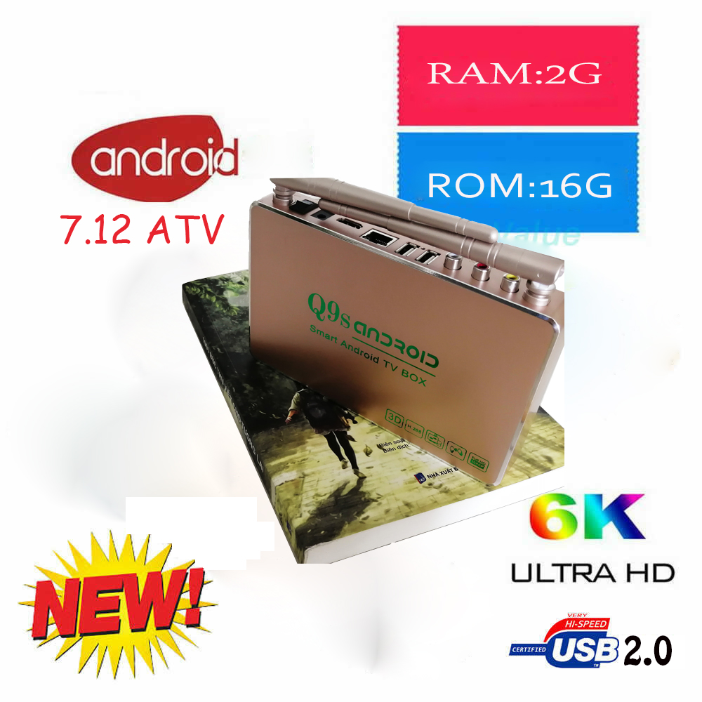 TV  android BOX Q9S ram 2GB phiên bản rom atv  bảo hành 12 tháng dùng cho tivi đời cũ mới đều được