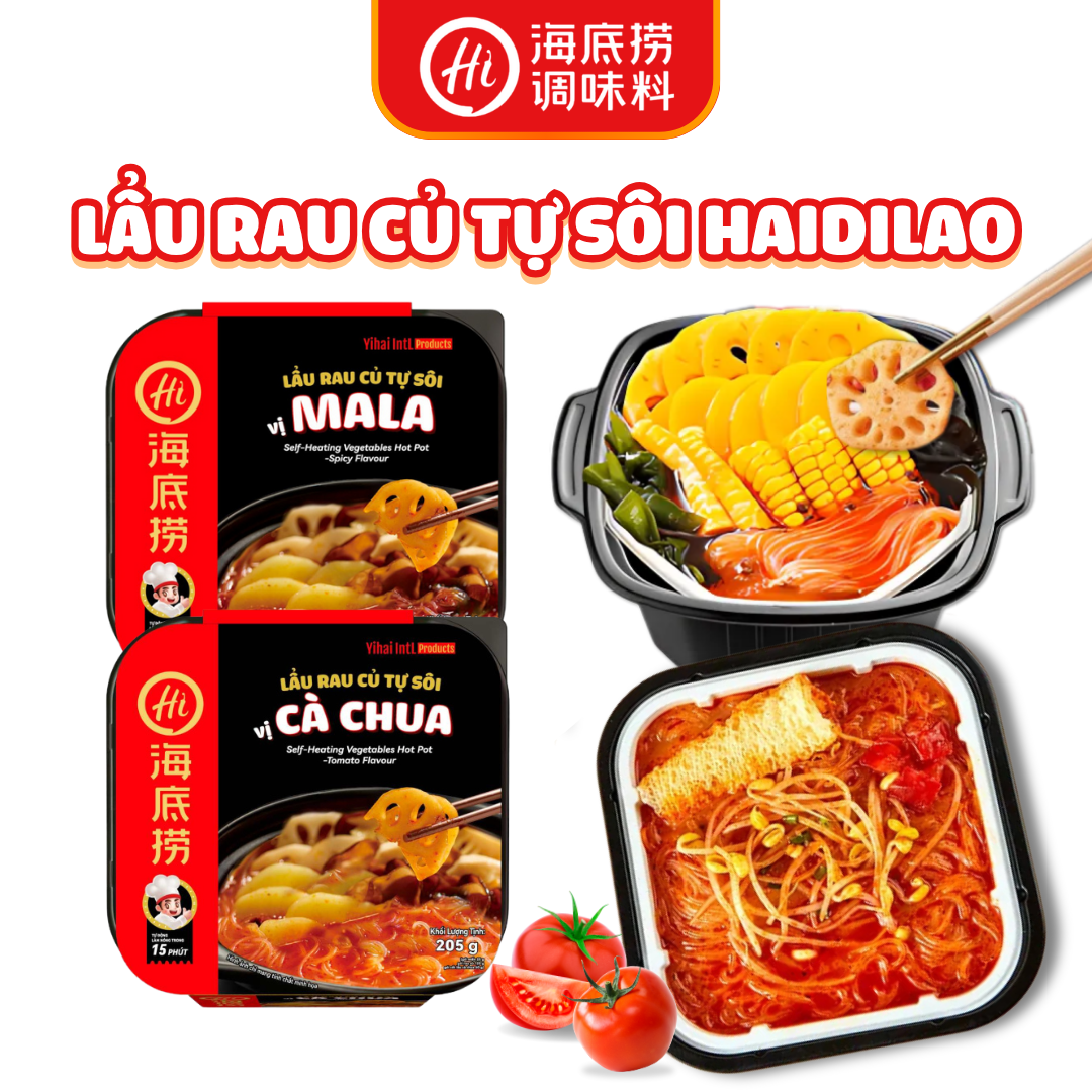 Gia vị Haidilao  Lẩu rau củ tự sôi Haidilao vị cà chua/ vị mala