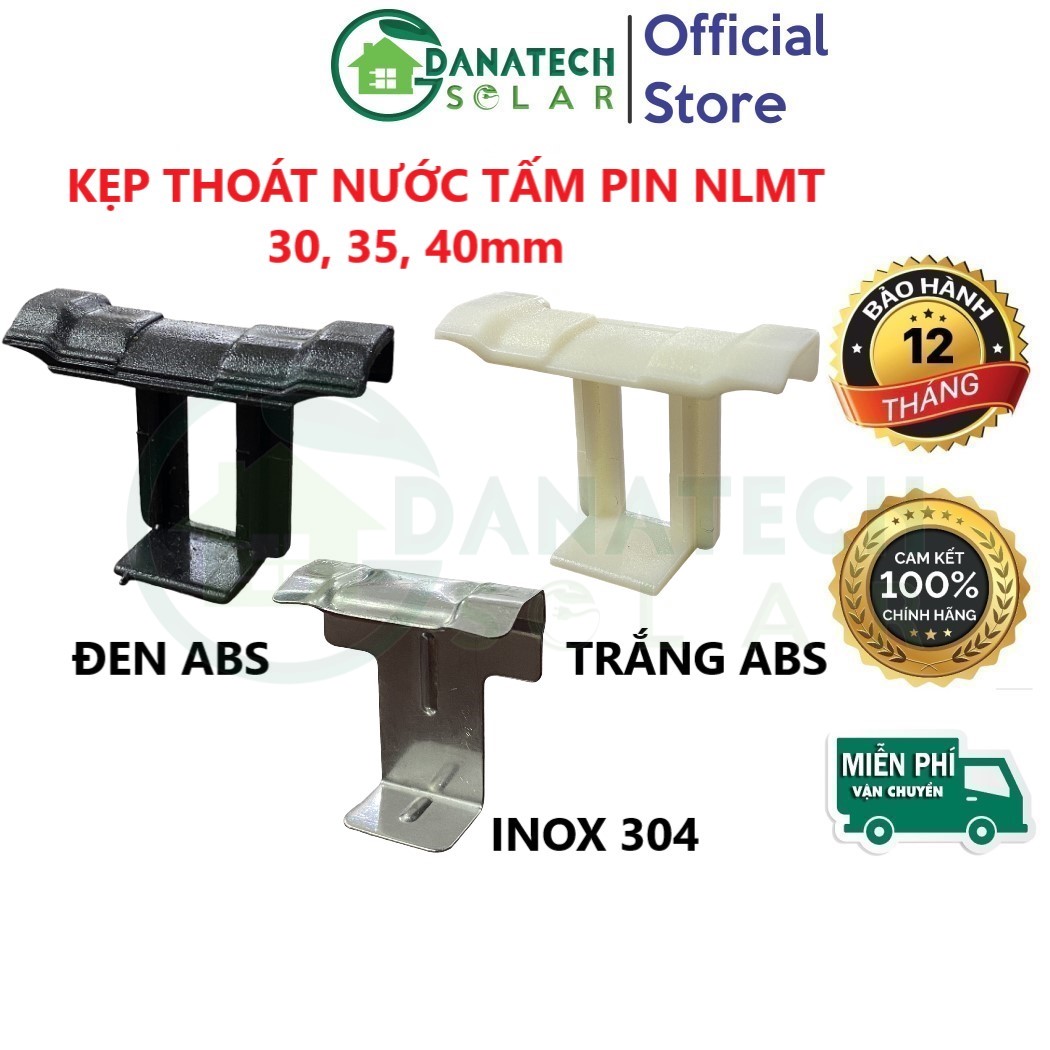 Kẹp thoát nước tấm pin năng lượng mặt trời bằng nhựa ABS đen | trắng | Inox | kích thước 35mm 40mm