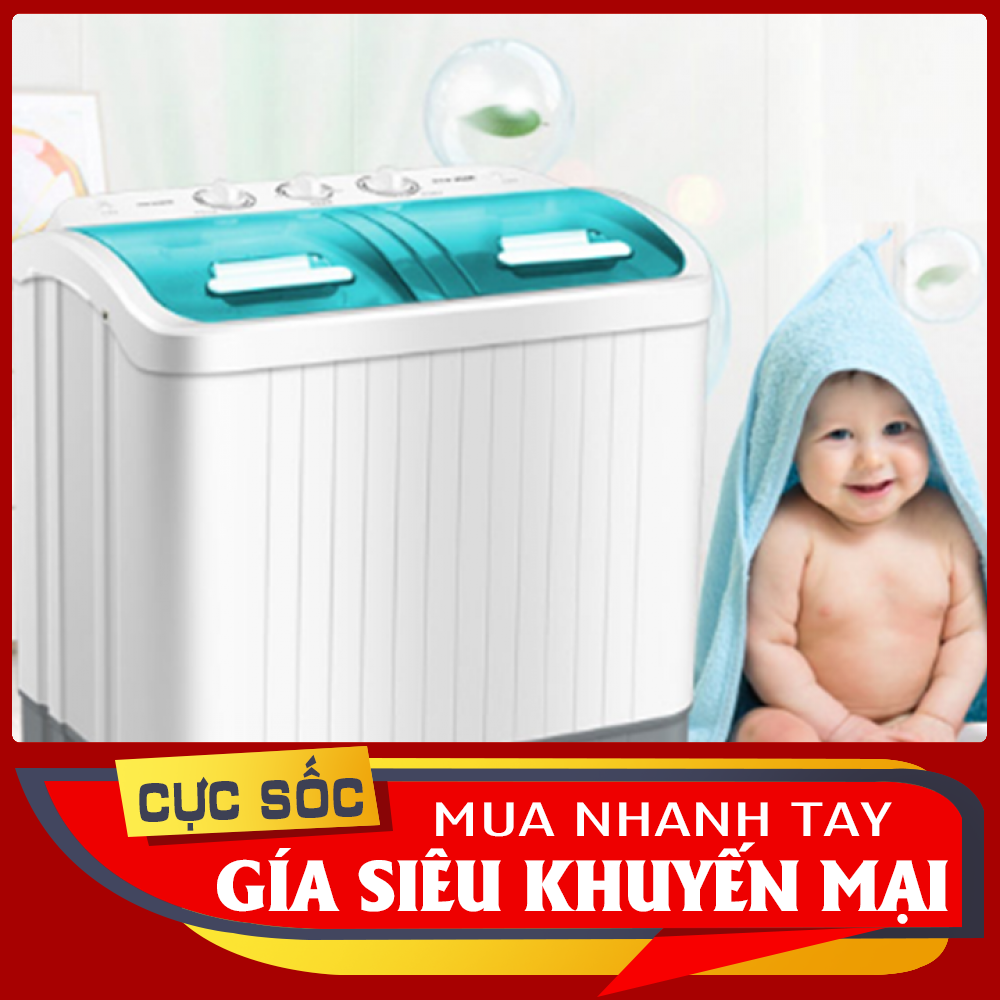 Máy giặt mini aux 2 lồng giặt xpb56-98h, 5.6kg đồ