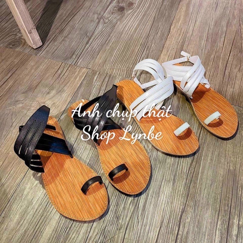 Dép sandal nữ đế bệt chiến binh quai chéo siêu xinh hot nhât 2021-hình shop chụp
