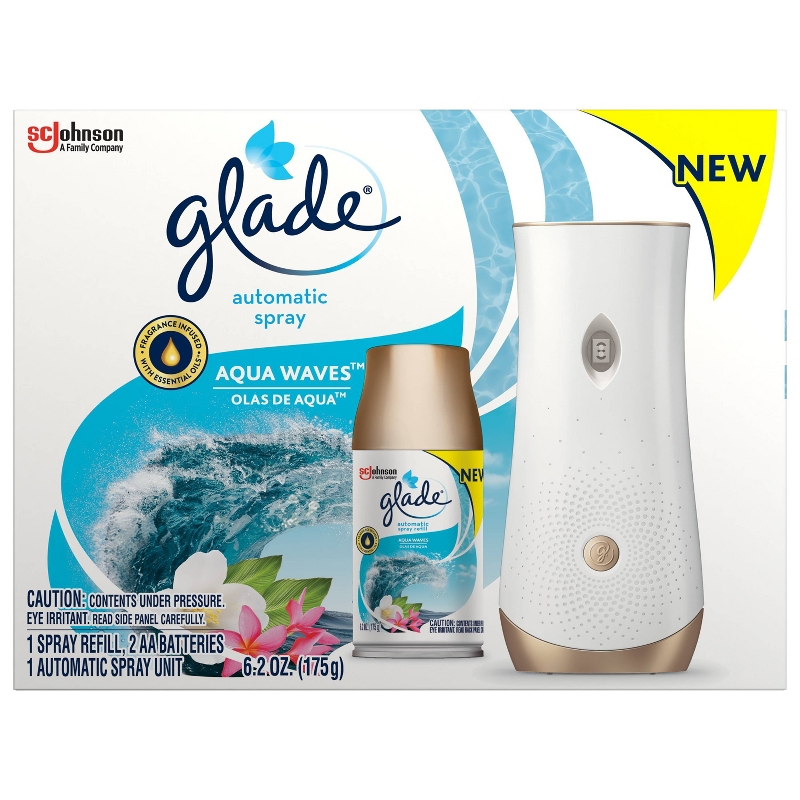 Máy xịt thơm phòng tự động Glade USA hương Aqua Waves