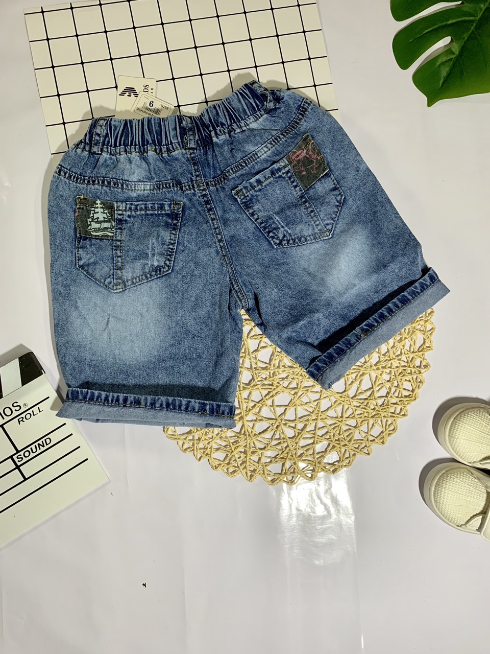 Quần jean lửng bé trai chất jean cotton mềm mịn 24-38kg.
