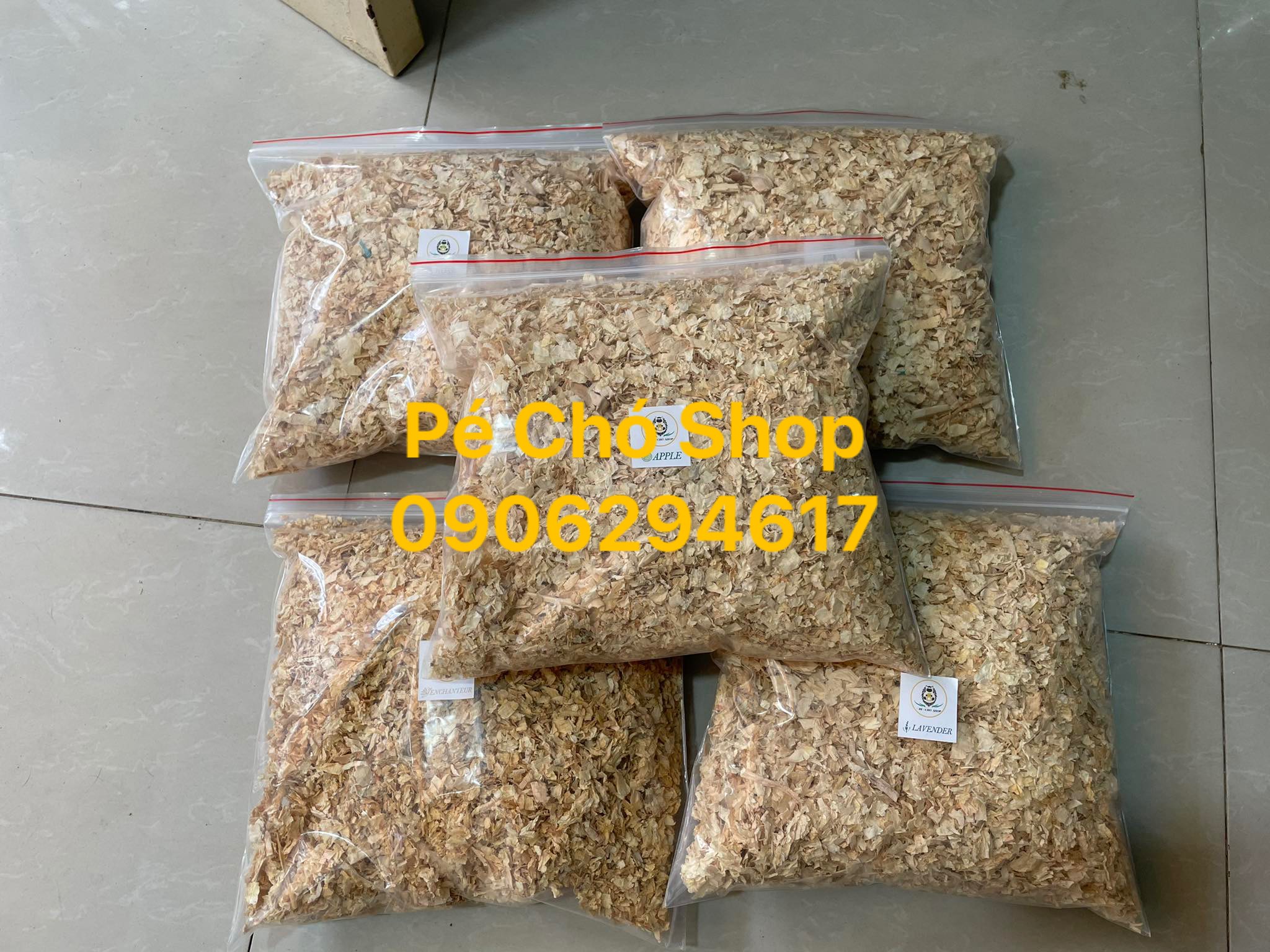 Combo 5 gói mùn cưa lót chuồng hương thơm giá tiết kiệm gói 500gram