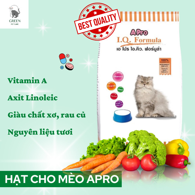 Thức ăn hạt cho mèo apro iq - túi 500gr/combo 10 gói