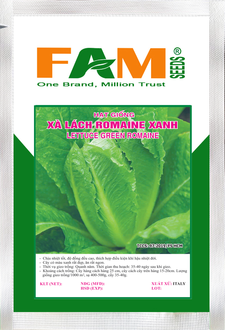 Hạt giống xà lách romaine xanh - gói 10gr - dễ trồng, chịu nhiệt tốt, ăn ngon