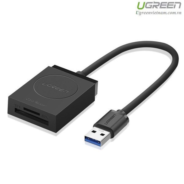 Đầu đọc thẻ nhớ usb 3.0 hỗ trợ sd/tf ugreen 20250 - hàng chính hãng