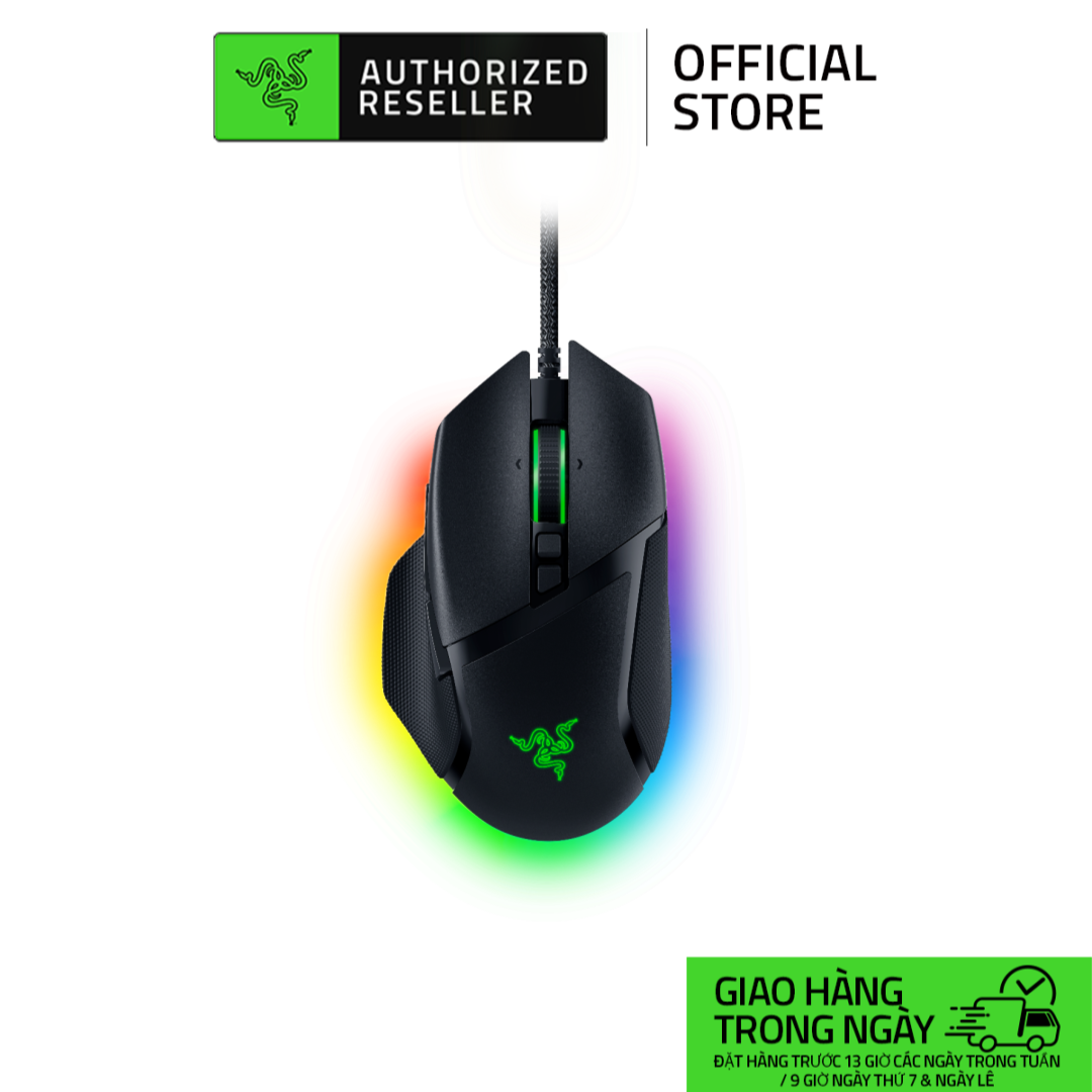Razer basilisk v3 | cáp razer ™ speedflex | 26000 dpi | switch cơ gen-2 | 11 nút lập trình | led rgb chroma