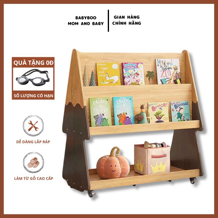 Kệ sách cao cấp.kệ hình cây thông cho bé,kệ sách montessori