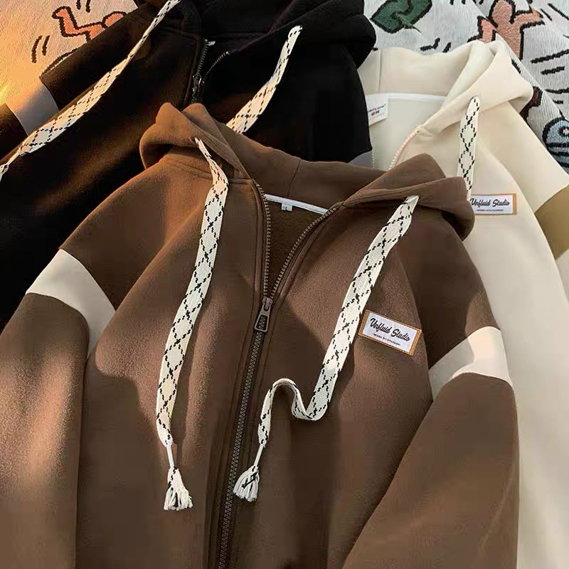 ÁO KHOÁC HOODIES THUN NỈ NGOẠI CAO CẤP DÂY KHÓA KÉO FROM RỘNG PHỐI SỌC KẺ VAI MẪU MỚI HOT TRENT. XUT
