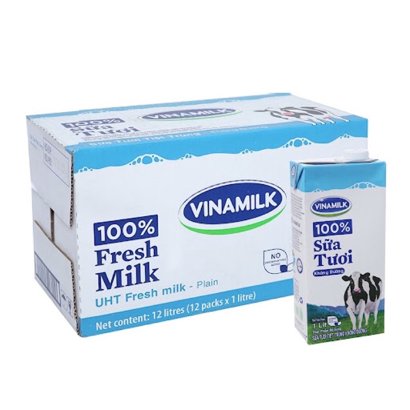 Sữa Vinamilk 1L Ko Đường 12 Hộp