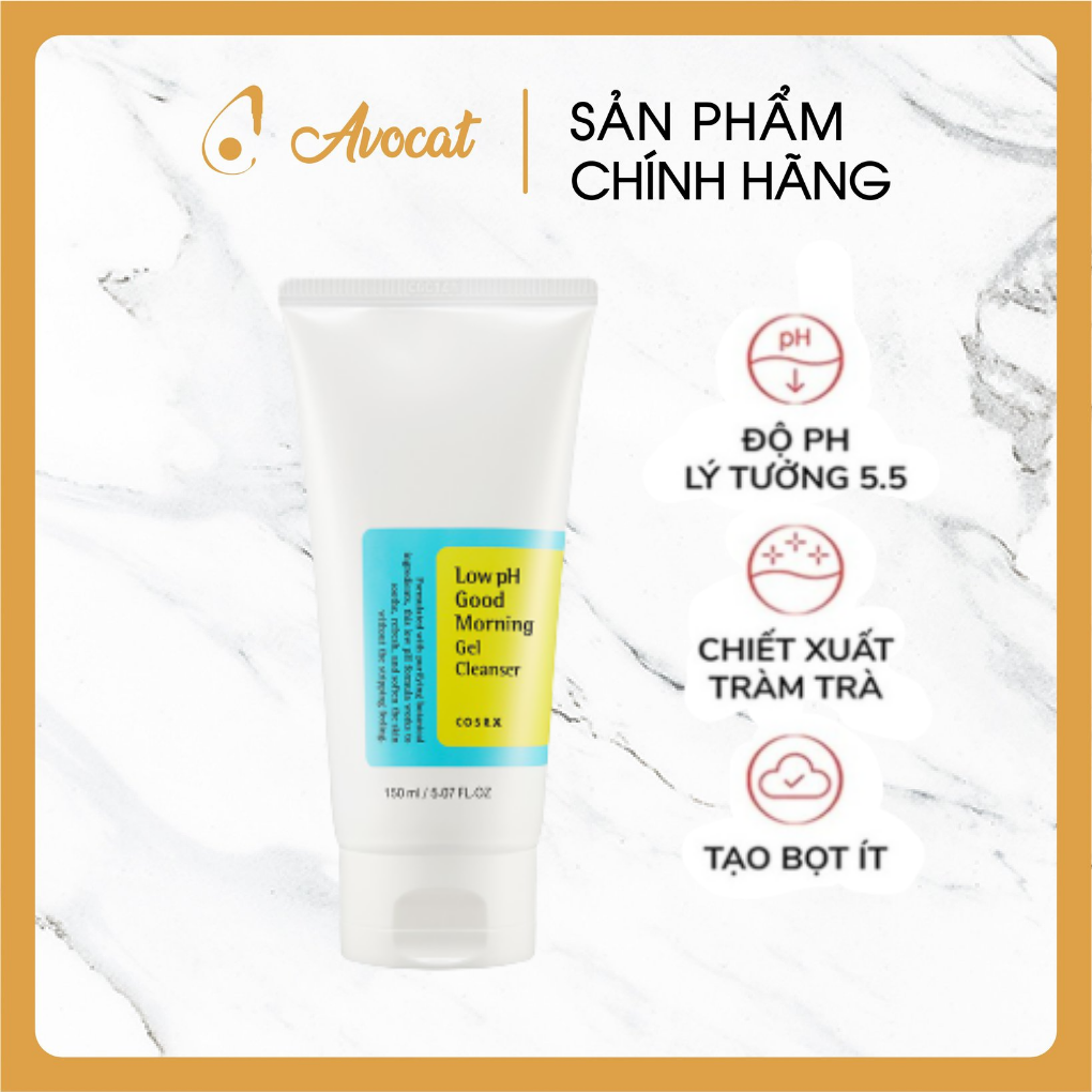 [Thanh lý, Date: T3/2025] Sữa Rửa Mặt Cosrx Low pH Good Morning Gel Cleanser - Gel rửa mặt Cosrx tràm trà dịu nhẹ 150ml