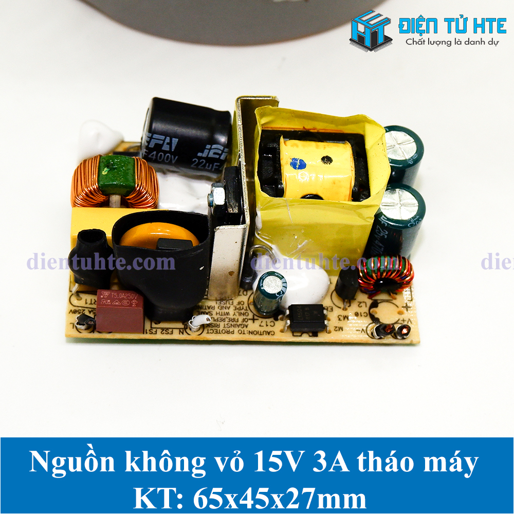 Board nguồn không vỏ 15v 3a hàng tháo vỏ 65x45x27mm