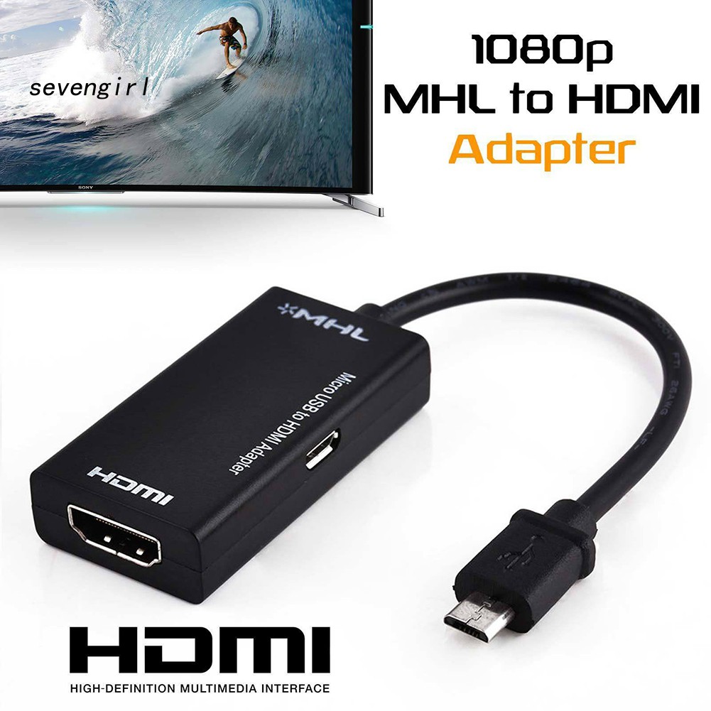 Cáp mhl chuyển micro usb to hdmi từ điện thoại lên tivi - cáp chuyển đổi mhl màu đen