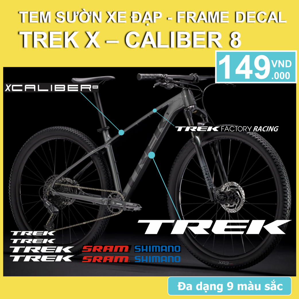 Tem decal dán sườn xe đạp địa hình MTB TREK X-CALIBER 8 2021 | CycleWrap