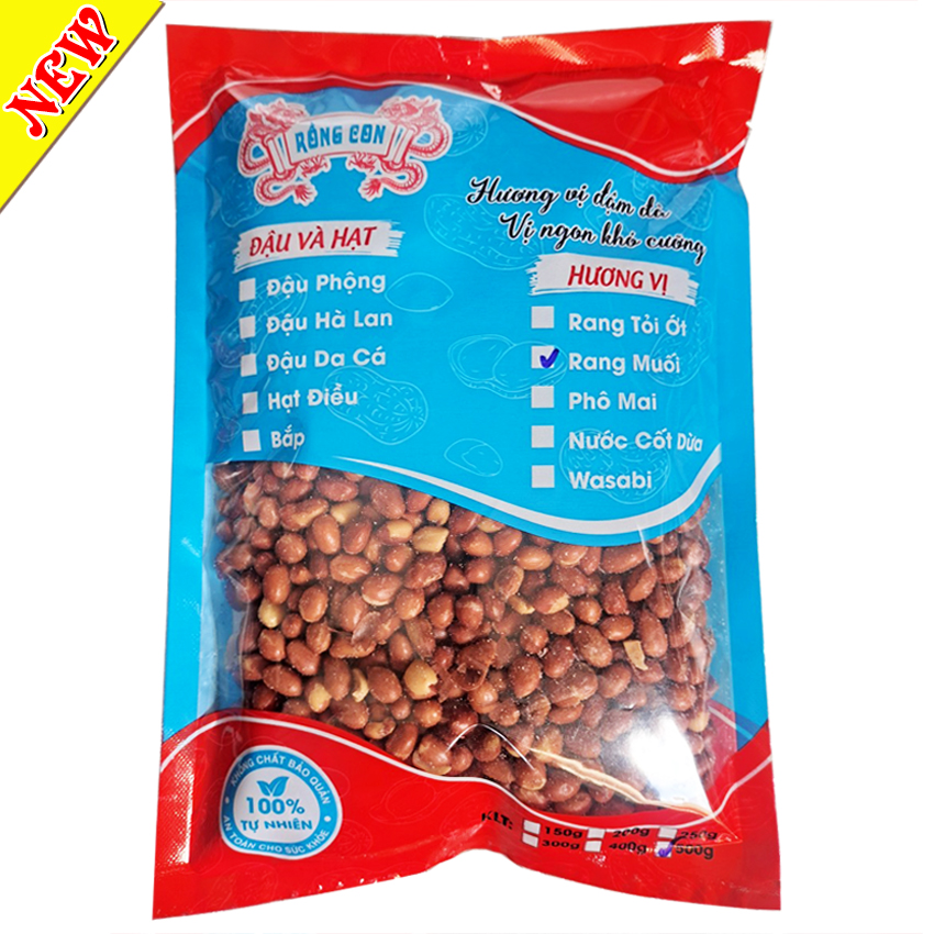 500 gram Đậu Phộng Rang Muối Rồng Con - Đồ ăn vặt, đậu và hạt, đồ ăn chế biến sẵn