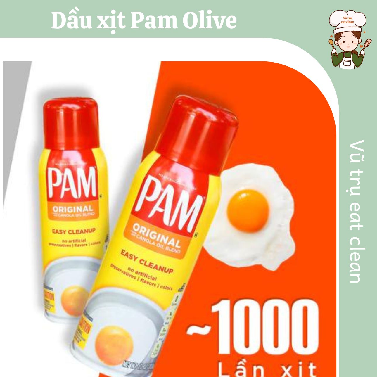 Dầu xịt ăn kiêng 0 calo PAM Olive chính hãng 12oz eatclean