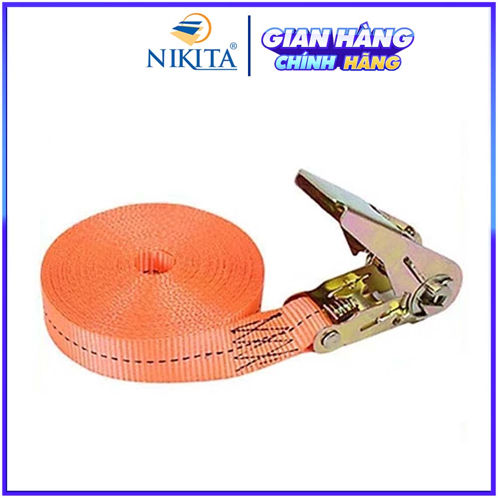 Dây chằng hàng tăng đơ không móc, màu cam bản 2.5cm chiều dài 2-5-8-10-15m - nikita