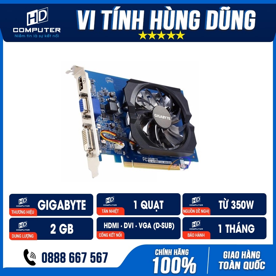 □▫☏ Card màn hình vga gt730 hiệu Asus Giga Zotac ddr3 ddr5 card màn hình asus giga