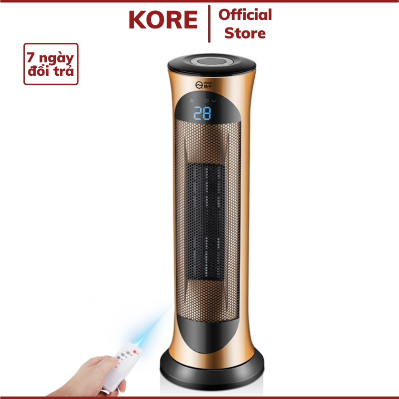 Máy sưởi điện, Quạt sưởi điện gốm PTC làm ấm nhanh điều khiển từ xa - Máy sưởi điện mini