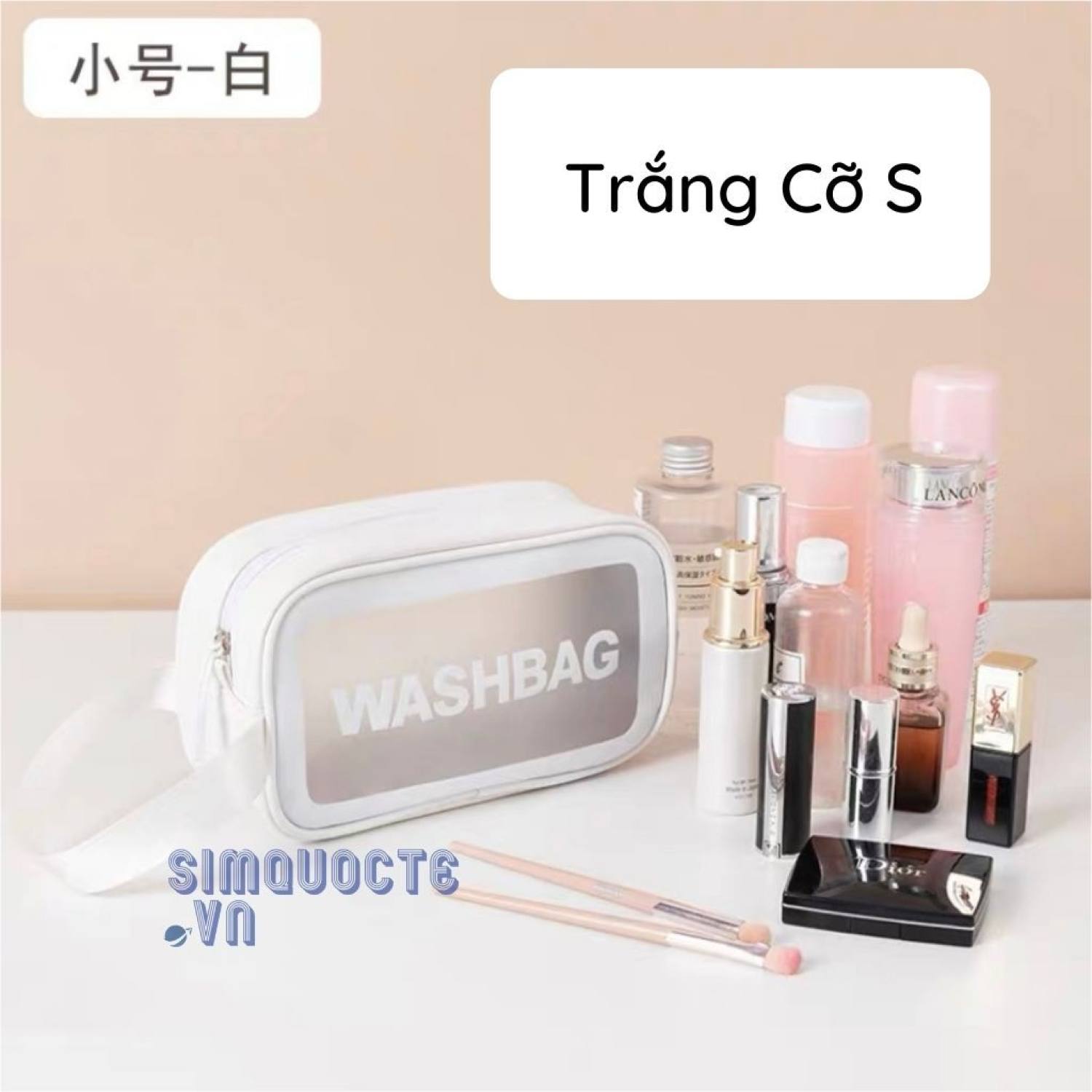 Túi đựng mỹ phẩm đồ du lịch trong suốt, túi mĩ phẩm WASHBAG chống nước cỡ mini và lớn