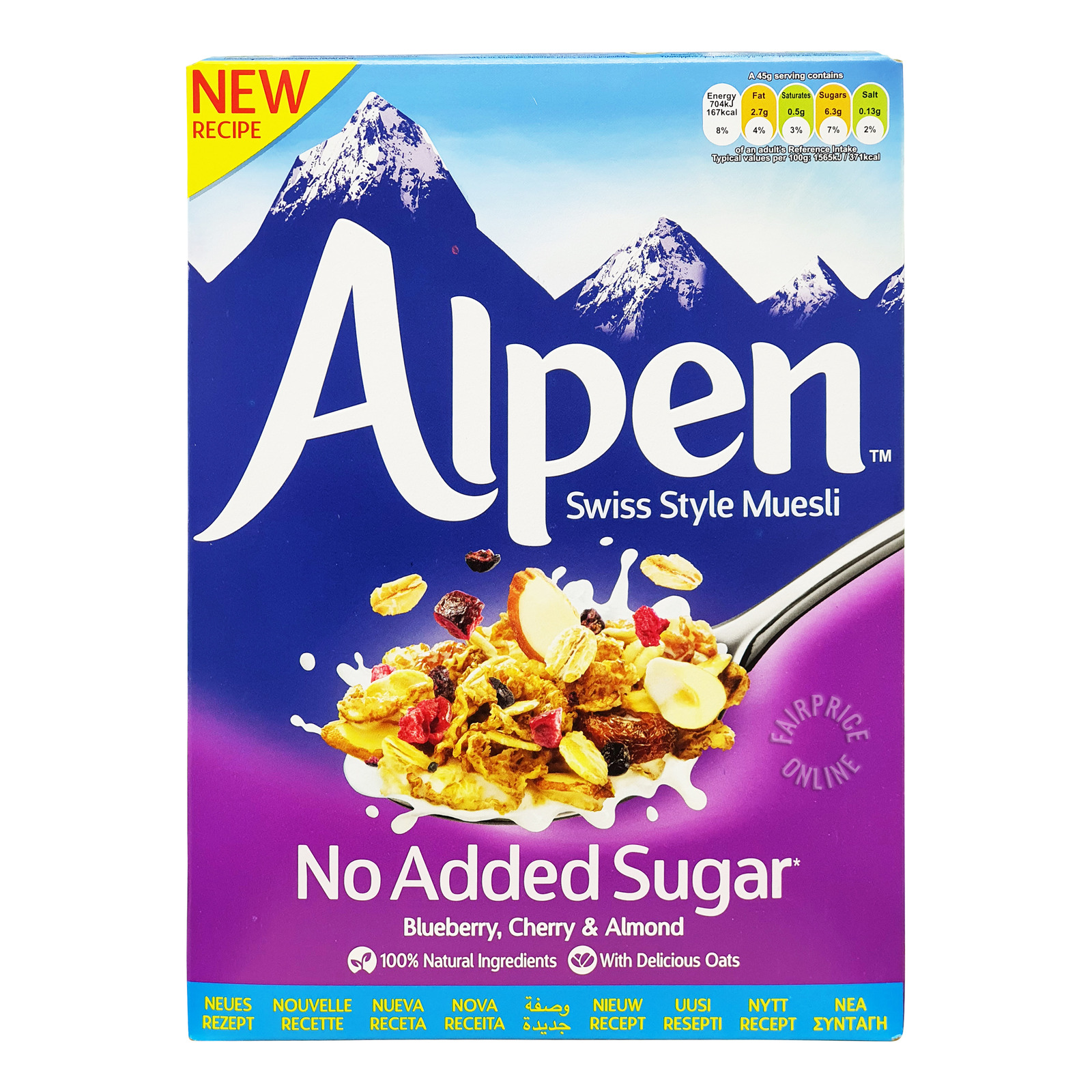 ngũ cốc giảm cân alpen không đường việt quất, cherry, hạnh nhân 560g nhập khẩu anh 1
