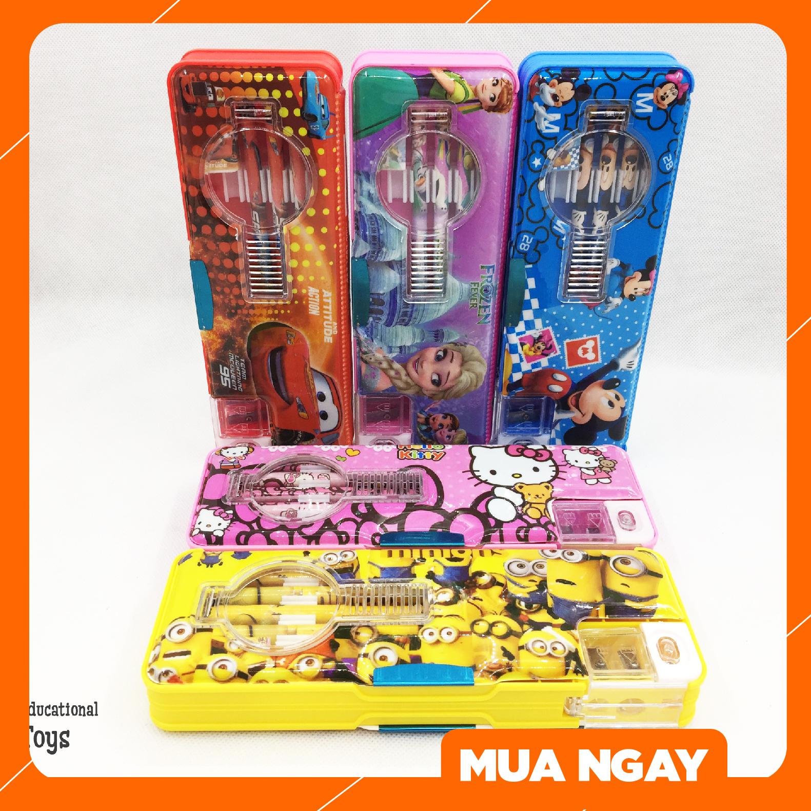 Bộ đồ dùng học tập: Hộp bút nam châm đa năng (có sẵn đồ dùng học tập) - KKstore