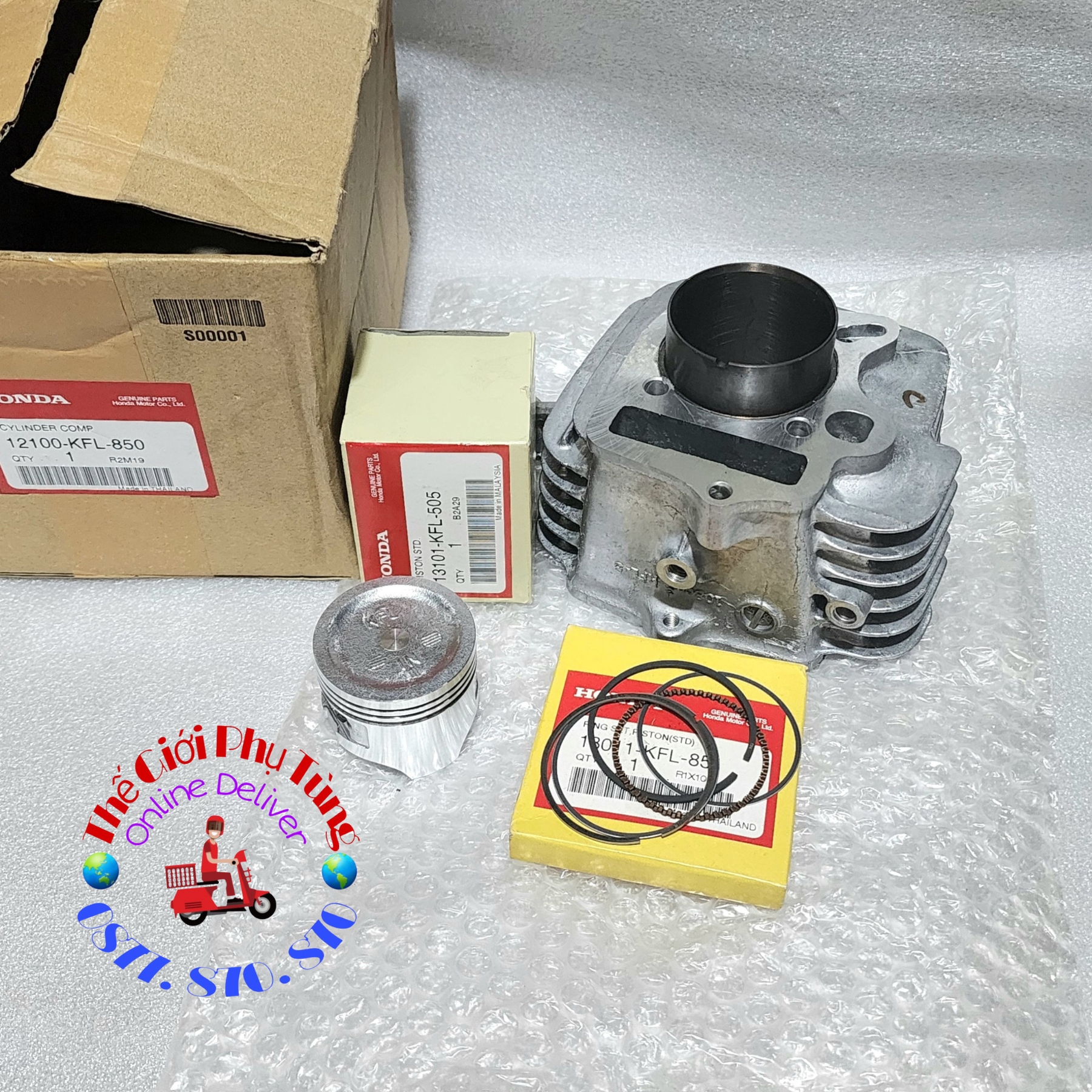 Nòng piston bạc wave thái 110 zin honda thái lan - 12100-kfl-850
