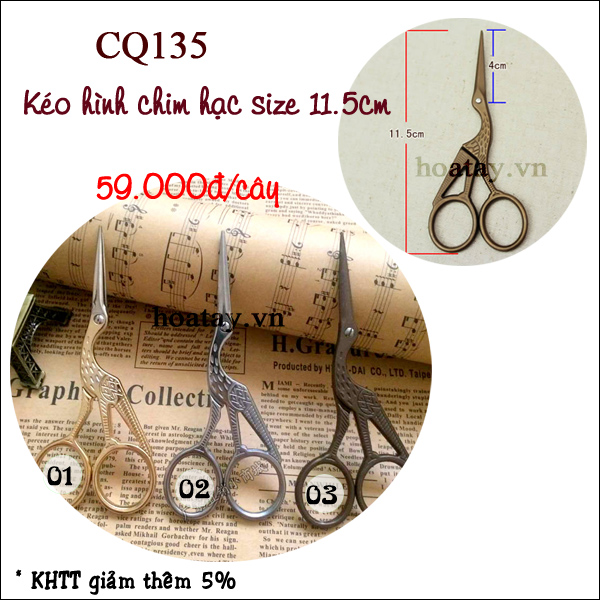Kéo hình chim hạc size 11.5cm cq135