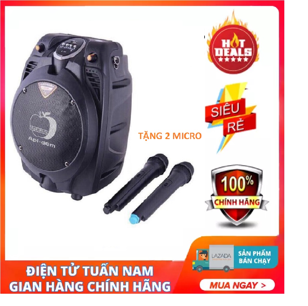 [HCM]Loa kéo Mini Bluetooth Apl.dem Q6  (Trái táo - CỰC HAY)