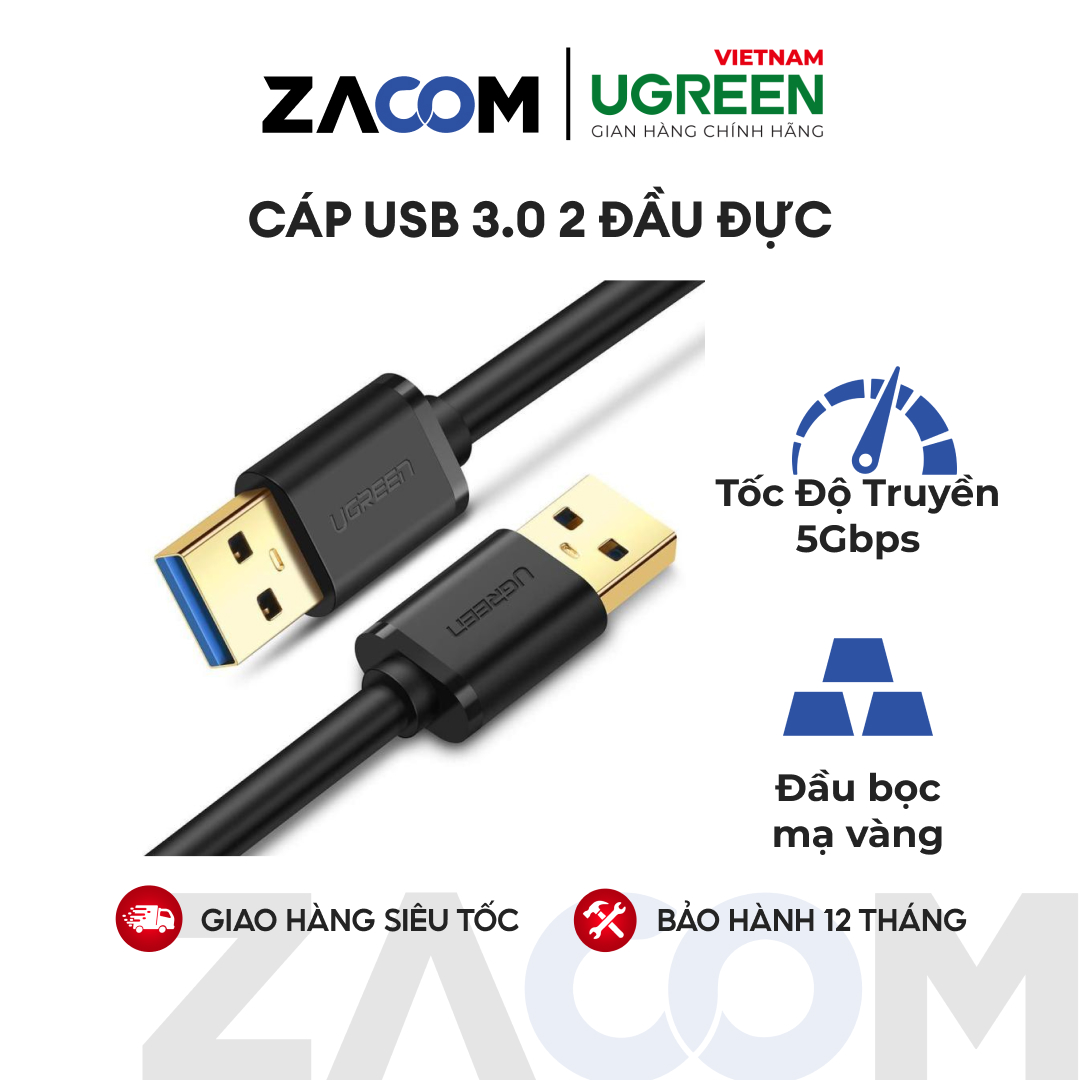 Dây usb 3.0 đực sang đực dài 0.5m ugreen us116 10369