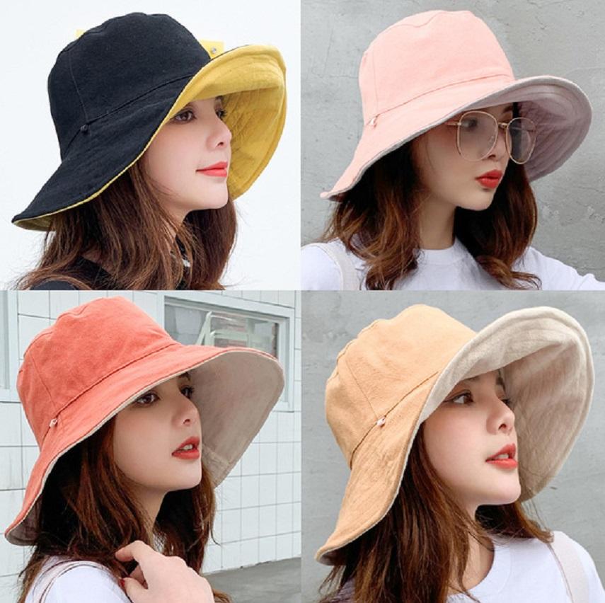 Nón vành rộng nữ, Nón đội 2 mặt thời trang, Mũ vải che nắng mát mẻ, chất liệu vải thoáng mát, thời trang trẻ trung