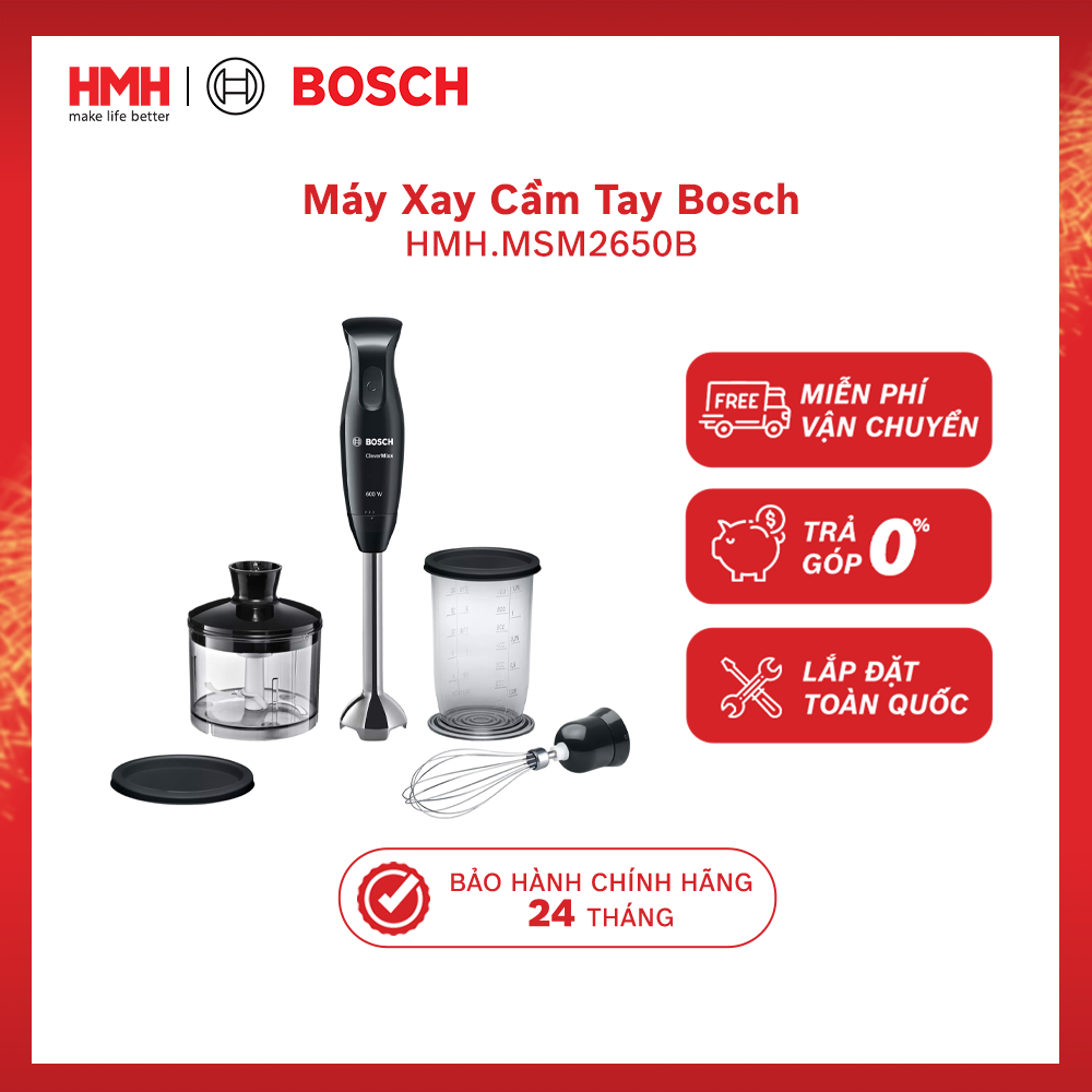 Máy Xay Cầm Tay Bosch MSM2650B - Bảo Hành 24 Tháng