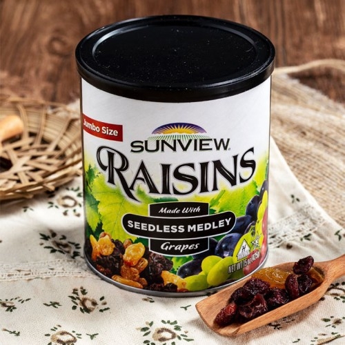 [HCM]Nho Khô Mỹ Raisin Sunview không hạt vị thập cẩm hộp 425g HSD 1 năm