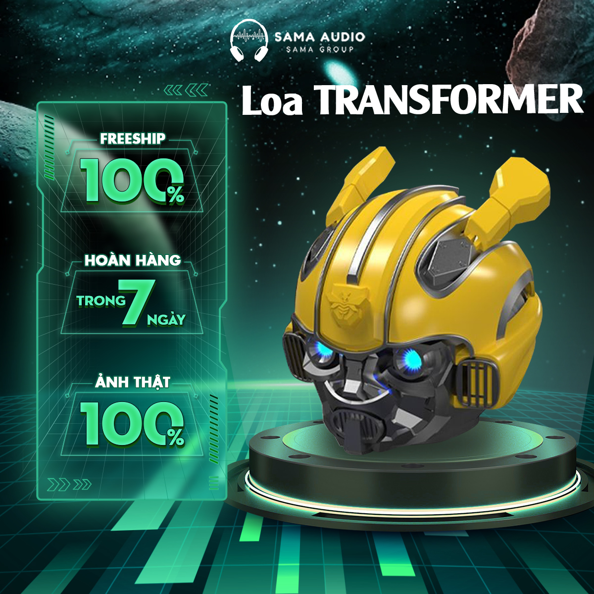 Loa Bluetooth Không Dây Transformer - Âm Thanh Vòm Sống Động - Kết Hợp Loa Siêu Trầm