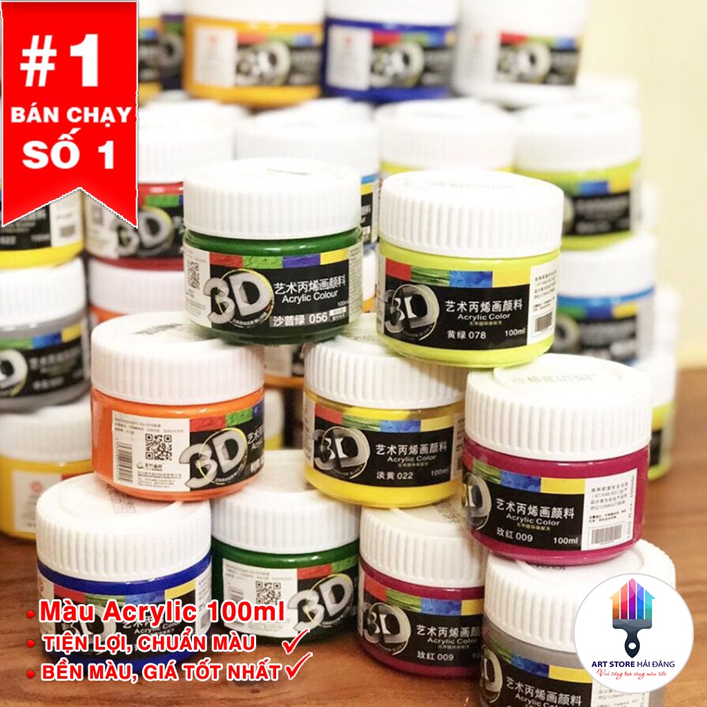 Set full 22 màu acrylic 3d 100ml