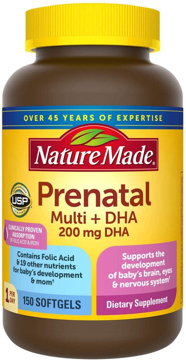 [HCM]Viên uống dành cho bà bầu Nature Made Prenatal Multi + DHA 150v