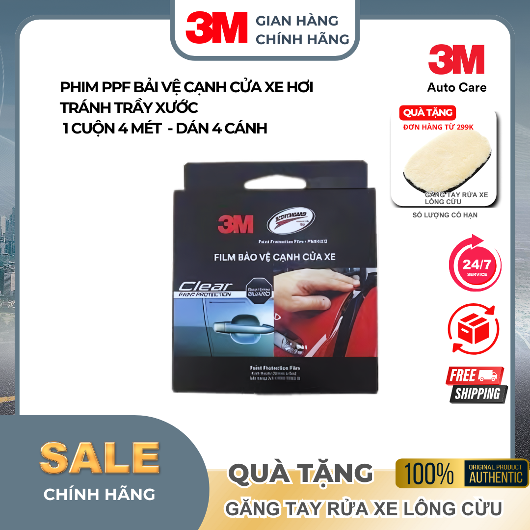 Phim PPF bảo vệ cạnh mép cửa chống trầy 3M™ Door Edge Guard 1393 10mmx6m