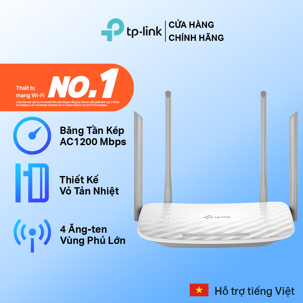 Bộ Phát Wifi TP-Link Archer C50 Băng Tần Kép Chuẩn AC 1200Mbps - Hãng phân phối chính thức